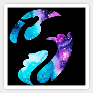 Soaring Watercolor Galaxy Dragon Sticker